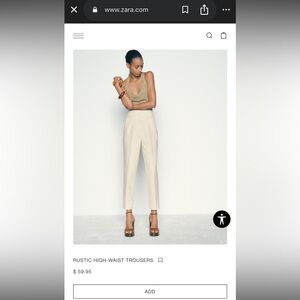 Zara Cream Ankle Cropped Pants